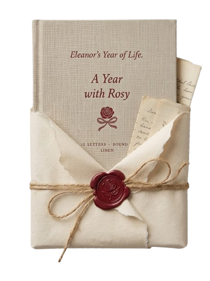 A Year With Rosy — linen-bound keepsake book of 12 letters