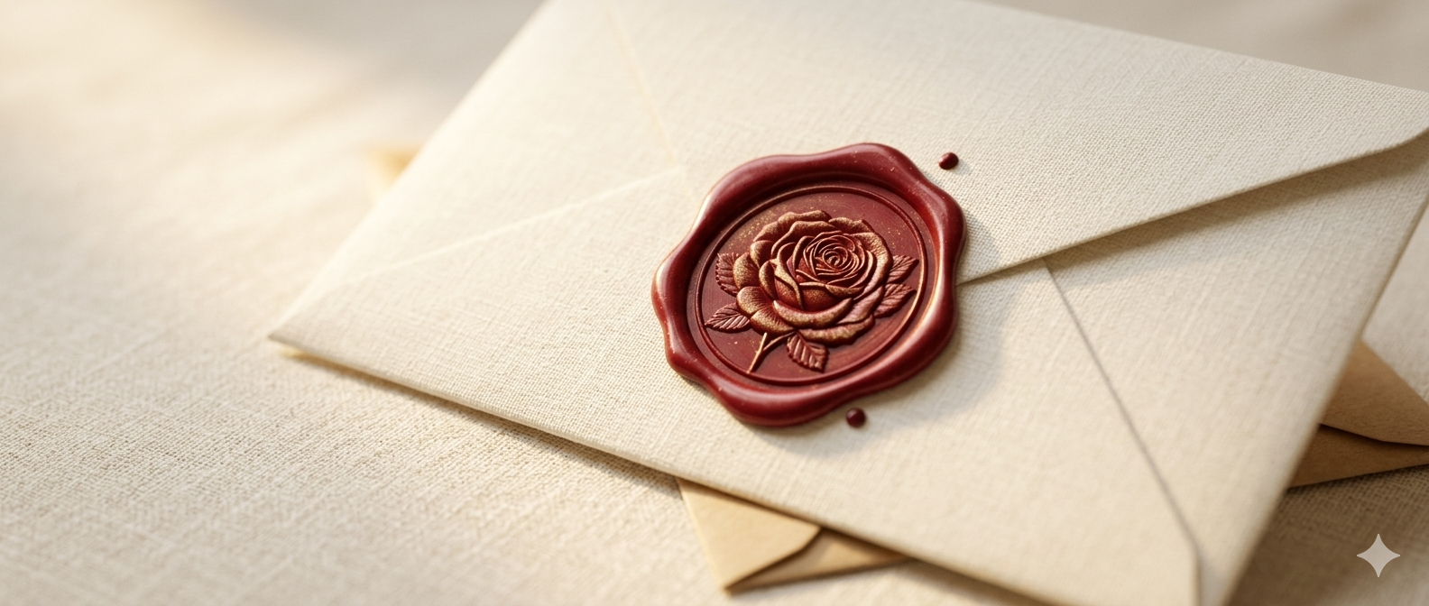 Cream envelope with wax seal — a Letters From Rosy letter