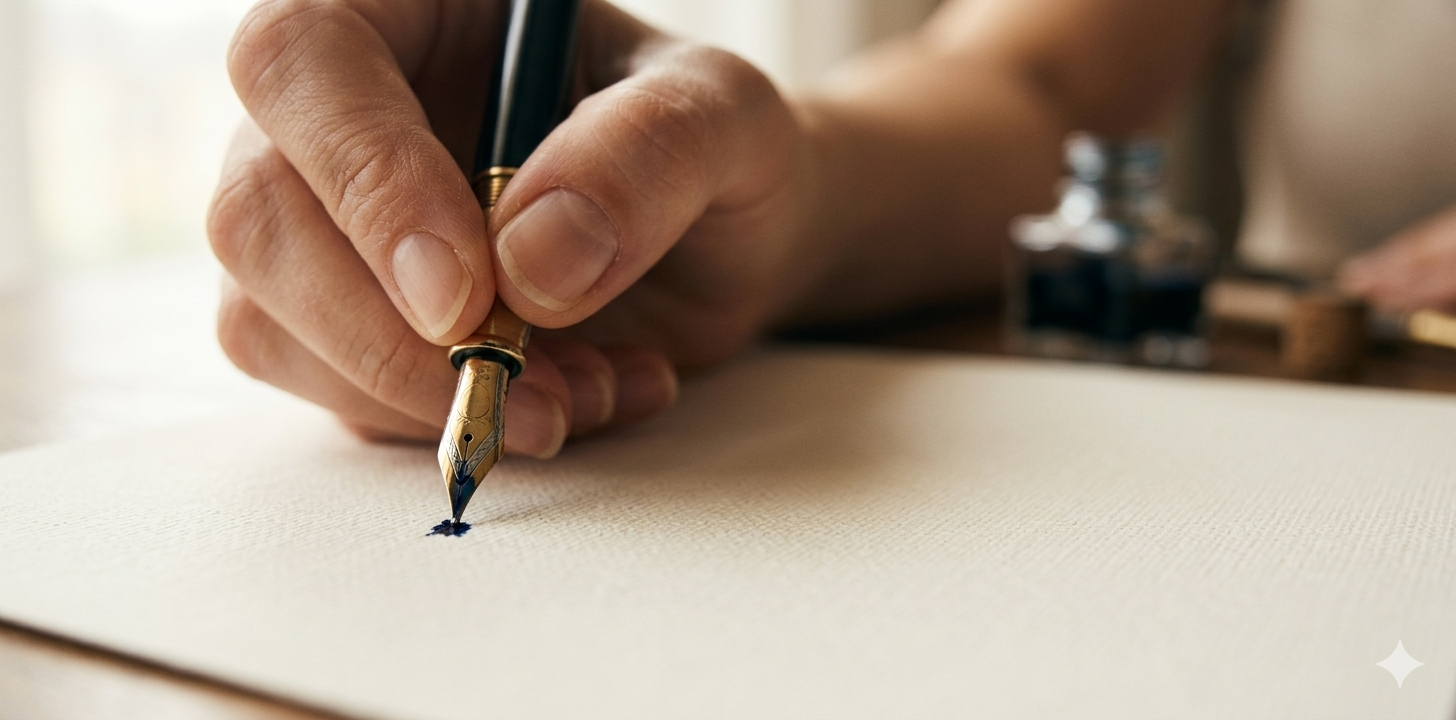 A hand writing a personal letter